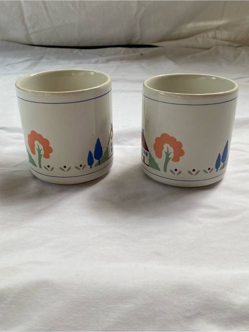 Vintage Set of 2 Cottagecore Mugs Elizabeth Berry Fine China Tea Coffee Cups - Picture 3 of 7